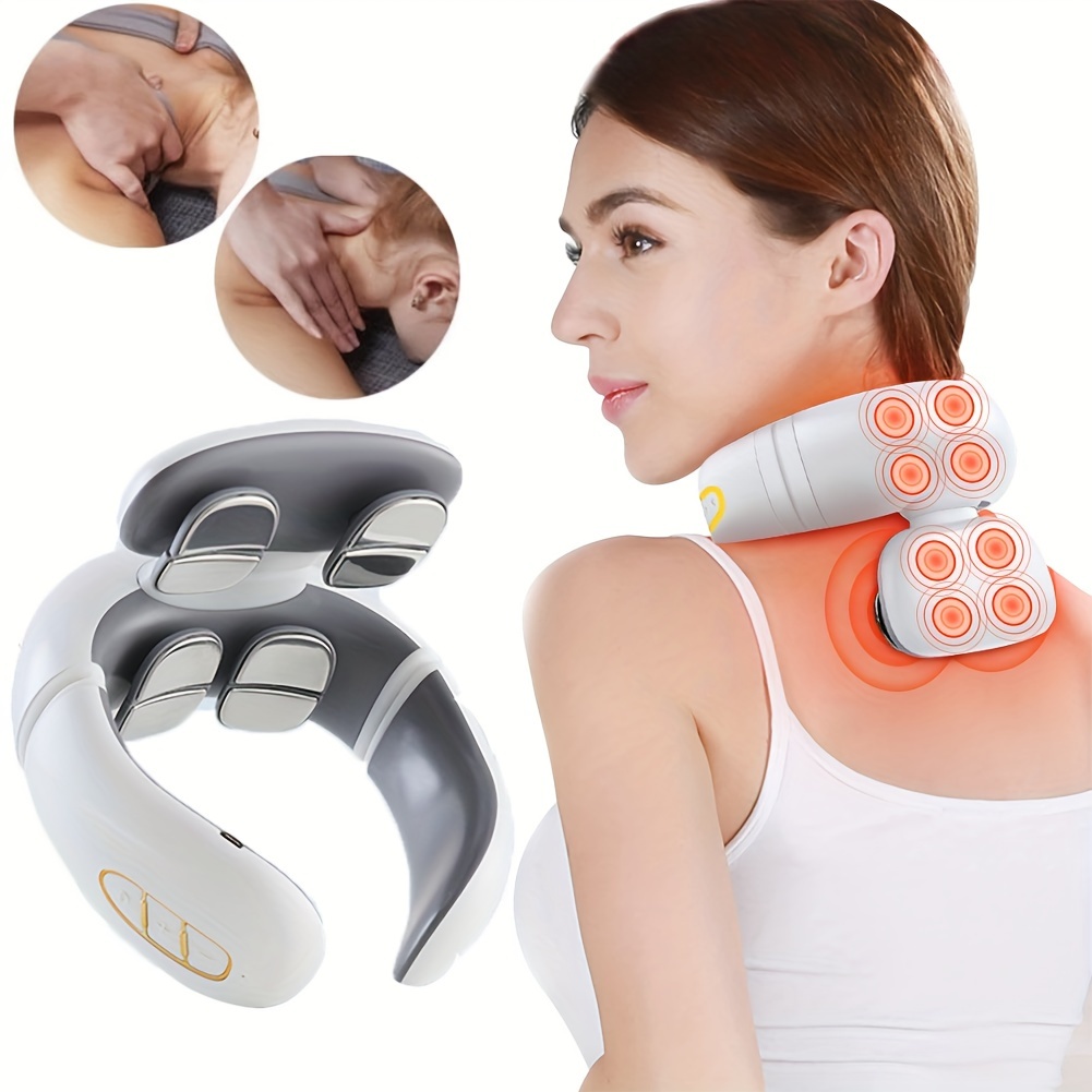 Cervical Spine Massager Neck Shoulder Neck Massage Machine Intelligent  Electric Neck And Shoulder Massager Heated White