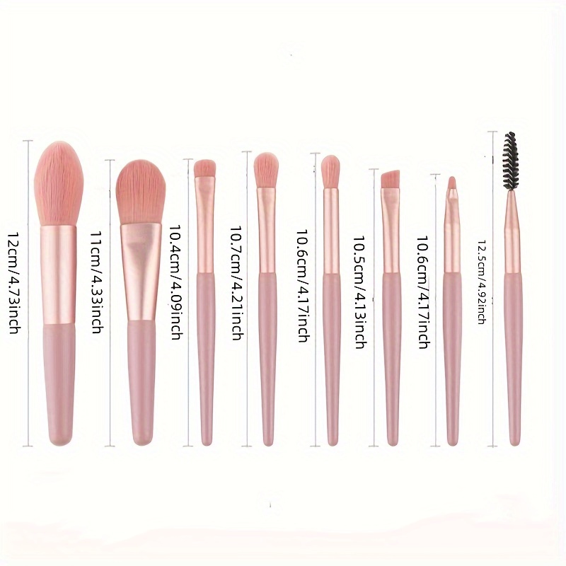 8pcs Travel Makeup Brushes Soft Synthetic Bristles Beauty Tool