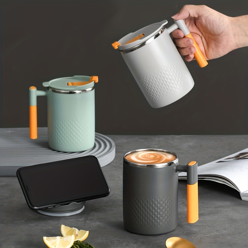 Travel Coffee Mug With Lid And Spoon Stainless Steel Thermal - Temu