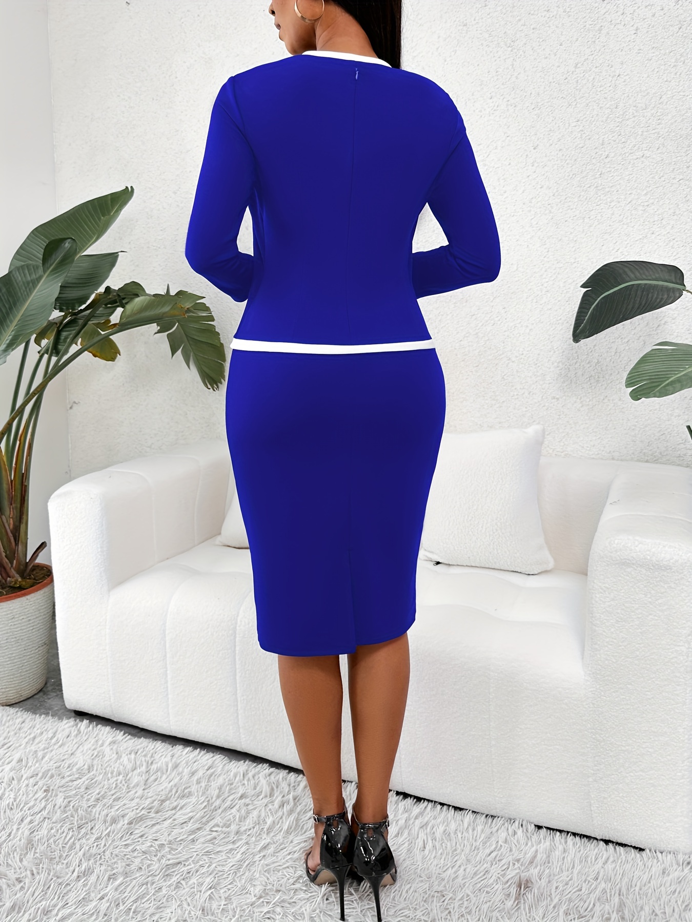 Buy SEAMLESS BLACK CONTRAST-DETAIL BODYCON DRESS for Women Online