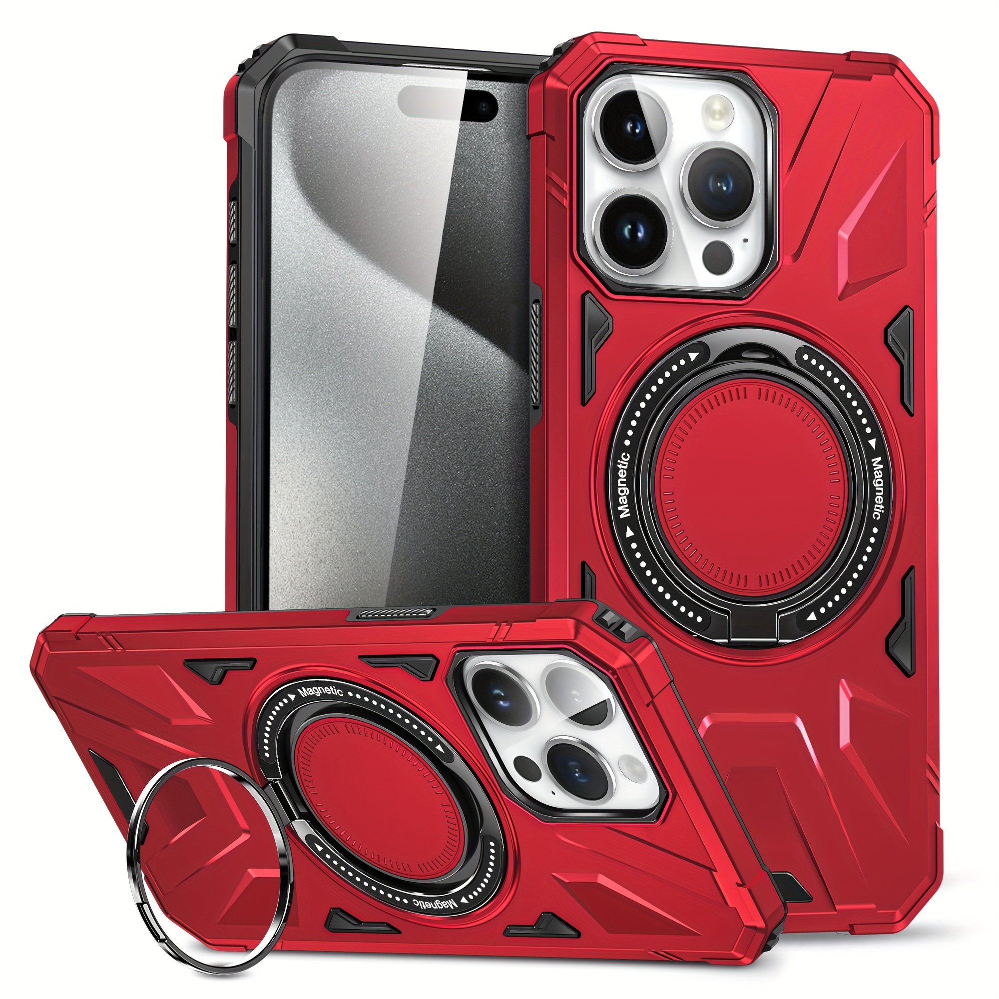 Funda Rojo Mate Para iPhone 11/12/13/14/15 (pro Y Pro Max)