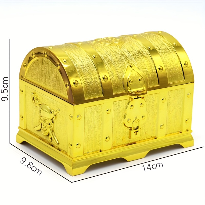 Retro Treasure Box With Lock for Party Favors Pirate Props