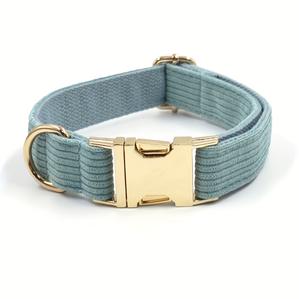 Personalized Corduroy Dog Collar with DIY Engraved Name