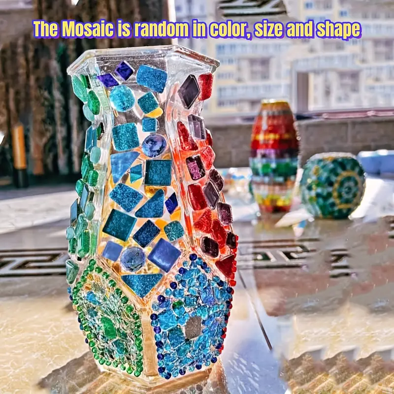 500g de carreaux de mosaïque en cristal irréguliers de couleur mélangée, de  petits carreaux de mosaïque