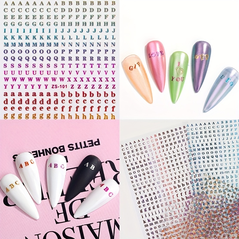 Letter Nail Art Stickers Alphabet Nail Decals Nail Art Supplies 3D