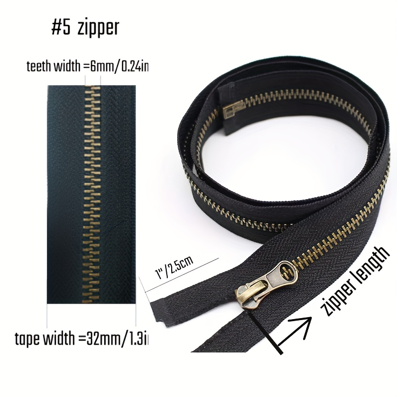 5 Silvery Separating Jacket Zipper Large Metal Zipper Black - Temu