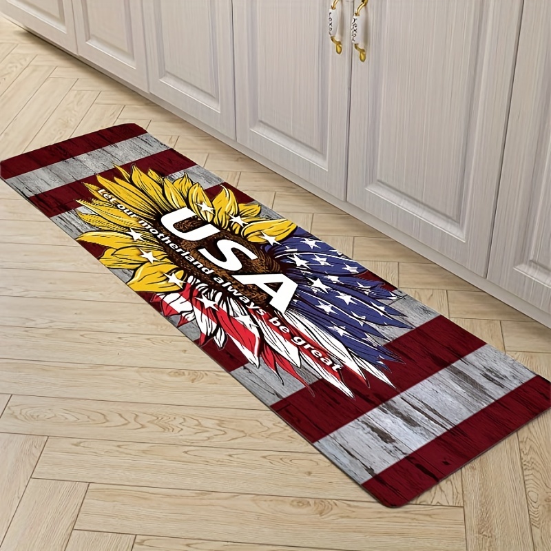 American Flag Area Rug, 4th Of July Big Rooster Patriotic Area Rugs,  Non-slip Anti-fatigue Carpet, Machine Washable, Entrance Welcome Door Mat,  Living Room Bedroom Dormitory Carpet Room Decor, Independence Day Decor 