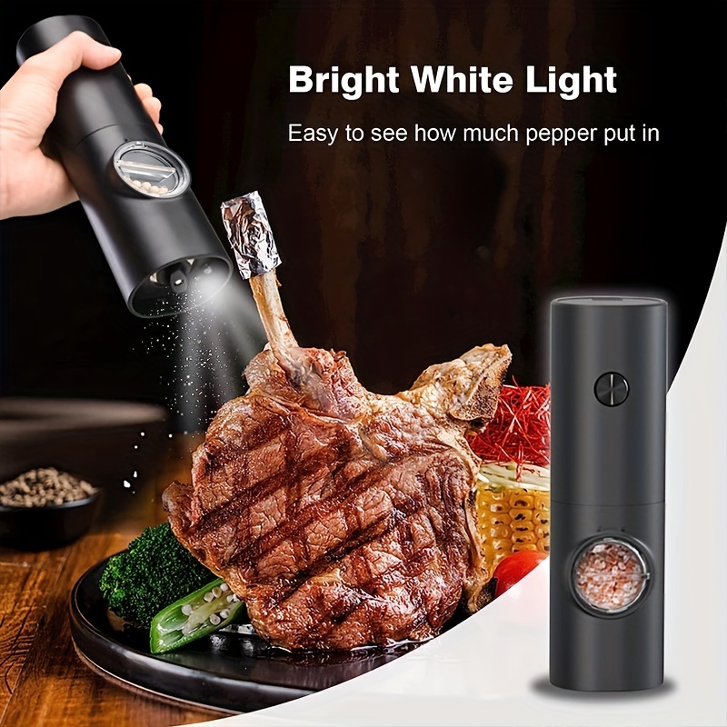 Usb Rechargeable Pepper Grinder - Adjustable Electric Sea Salt Mill For  Kitchen, Camping, And Picnics - Reusable And Spice Crusher - Perfect Gift  For Christmas And Halloween - Temu