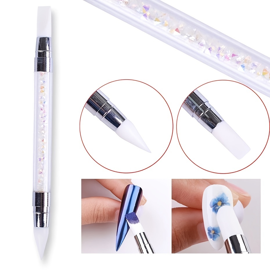 New Style Nail Carving Pen Double Headed With Drill Ultra Soft Silicone Tip  For Embossing Glueing, Find Great Deals Now