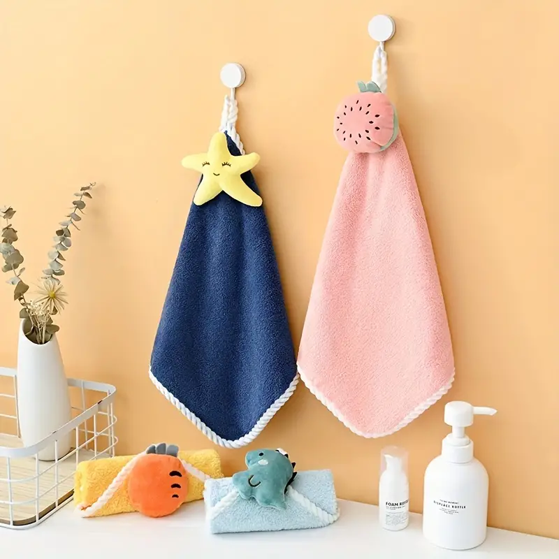 Cute Hand Towels Bathroom Towels Hanging Loop Hand Towel - Temu