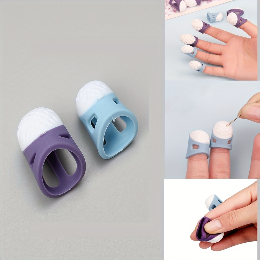 1/2Pcs Silicone Thimble Fingers Tip Sewing Anti-pricking Fingers