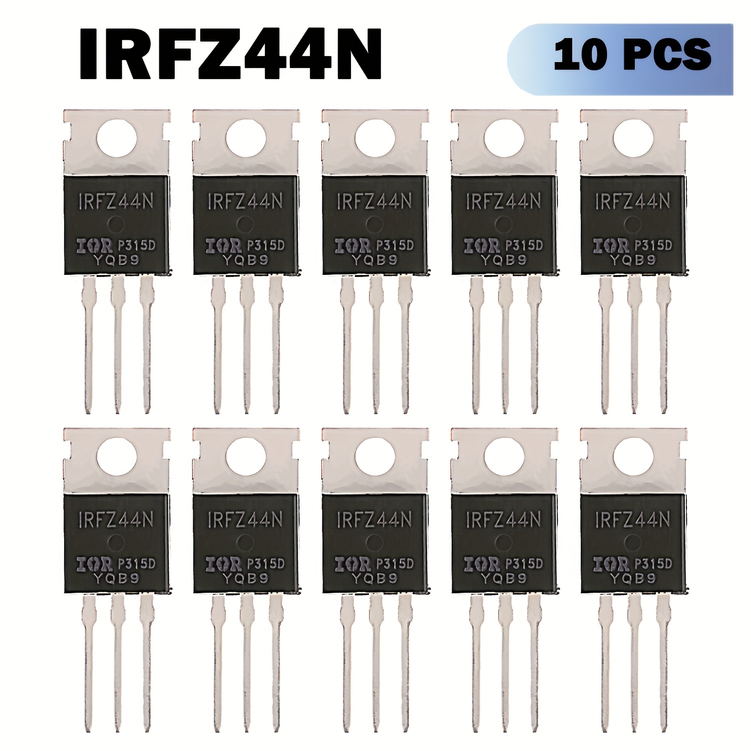 

10pcs Irfz44n Irfz44 N-channel Mosfet Transistor, International Rectifier Power 49 A 55 V, 3-pin