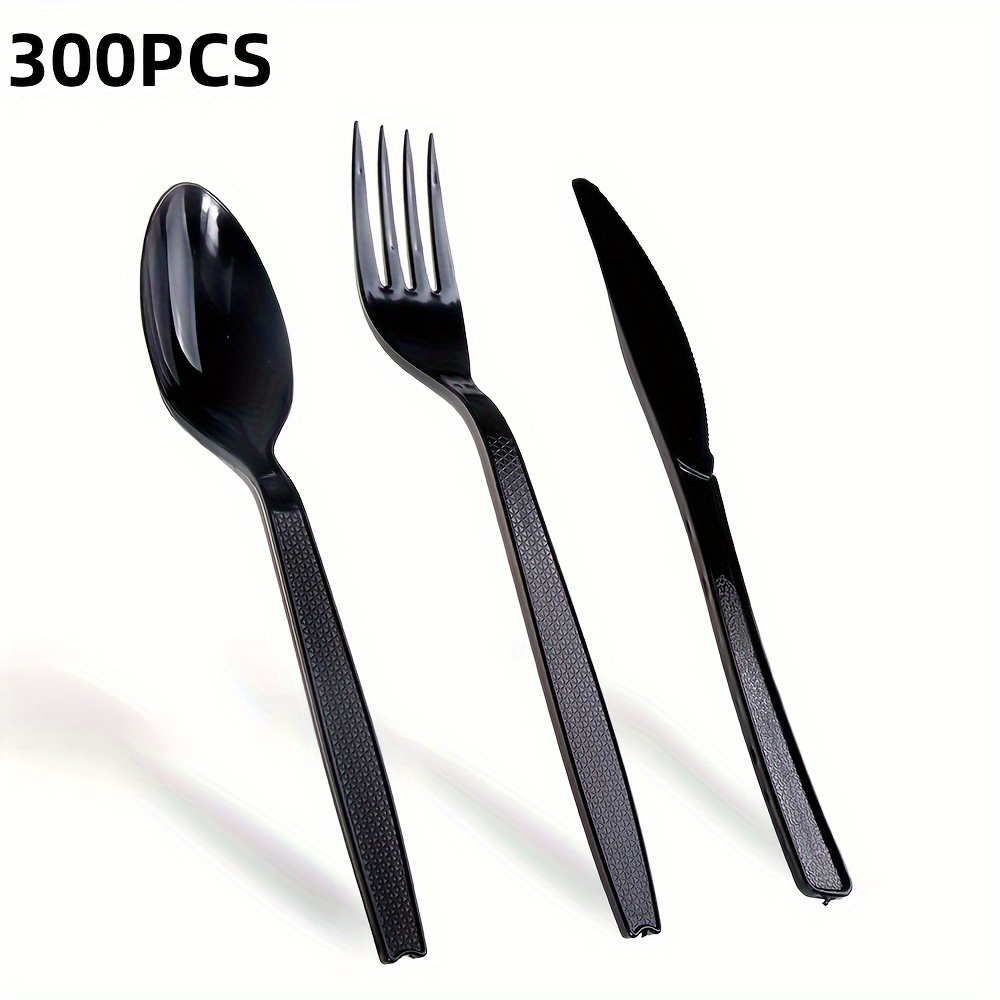 Plastic Forks - Black Plastic Disposable Fork