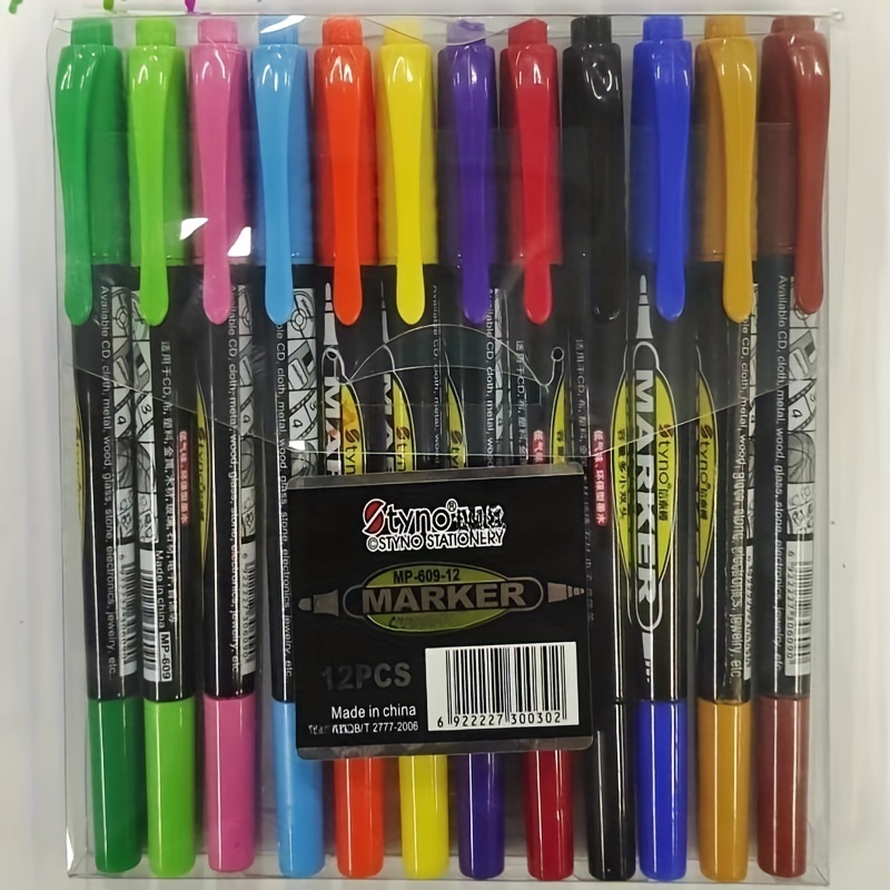 12pcs Mixed Color Waterproof Marker Pen