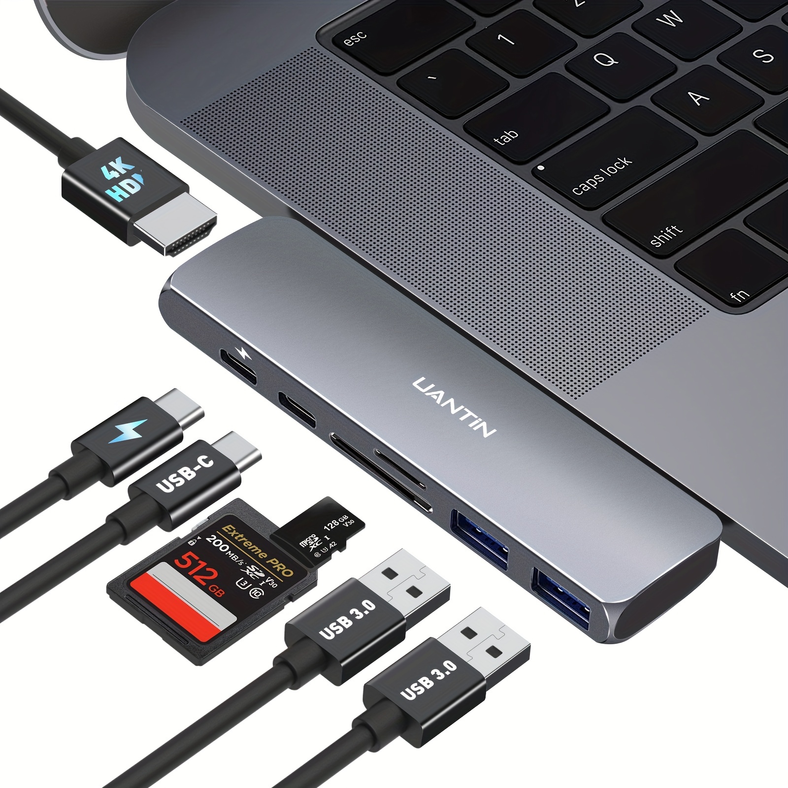 Adaptador USB C/tipo C a HDMI, adaptador Thumderbolt 3 a HDMI 4K, adaptador  multipuerto USB-C digital AV para Mac/MacBook/iPad Pro/S20/S10+/proyector