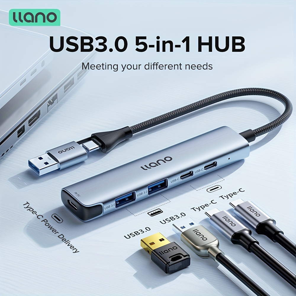 10Gbps USB C Hub, 5 Ports USB C Splitter with 100W Power Delivery, USB C to  USB C Hub Multiport Adapter for Laptop, USBC Hub for MacBook Pro/Air M2