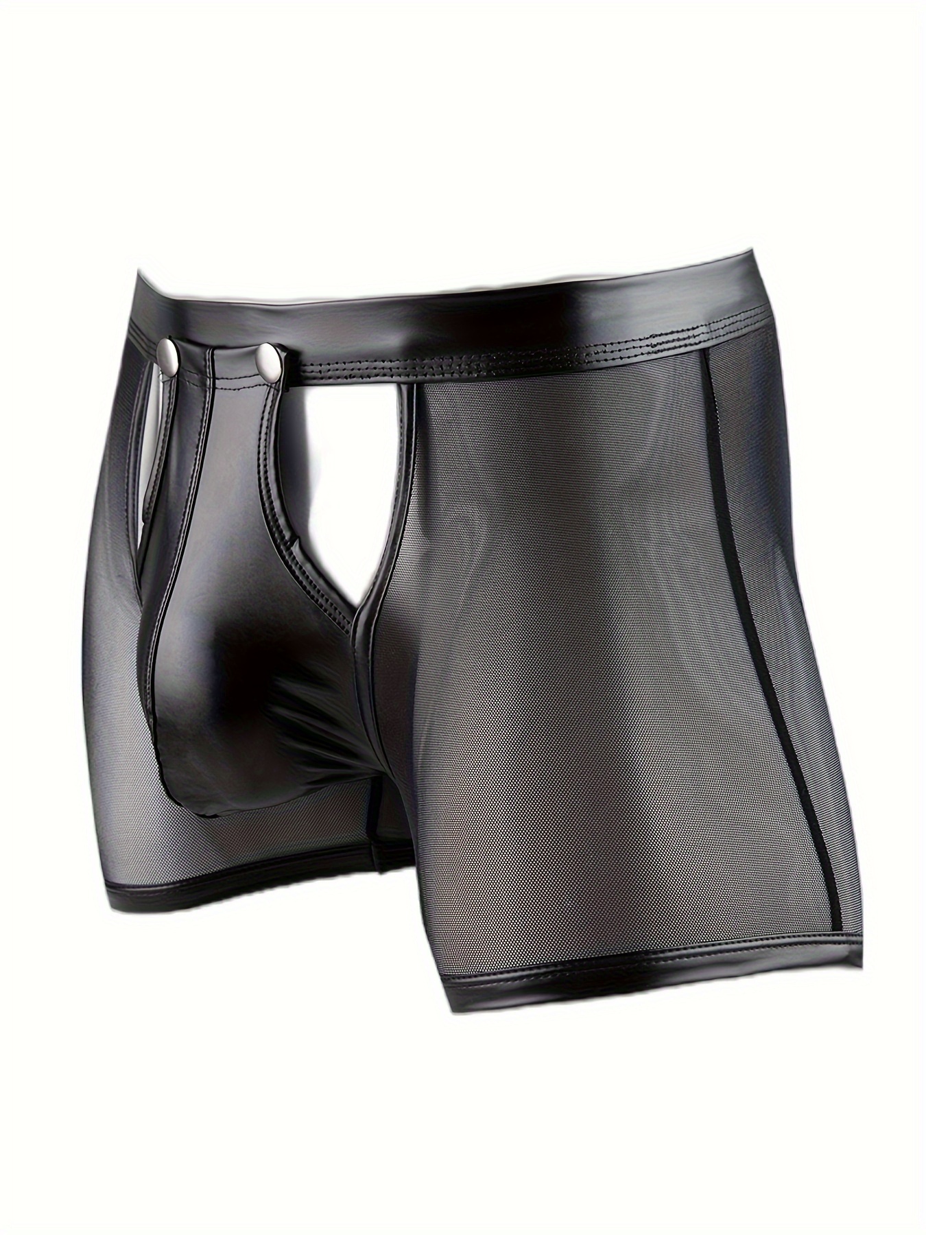 Asian Size Latex Shorts Men's Rubber Briefs Underwear With Cock And Ball  Sheath Latex Panties, Elephant Nose Cover Sexy Panties