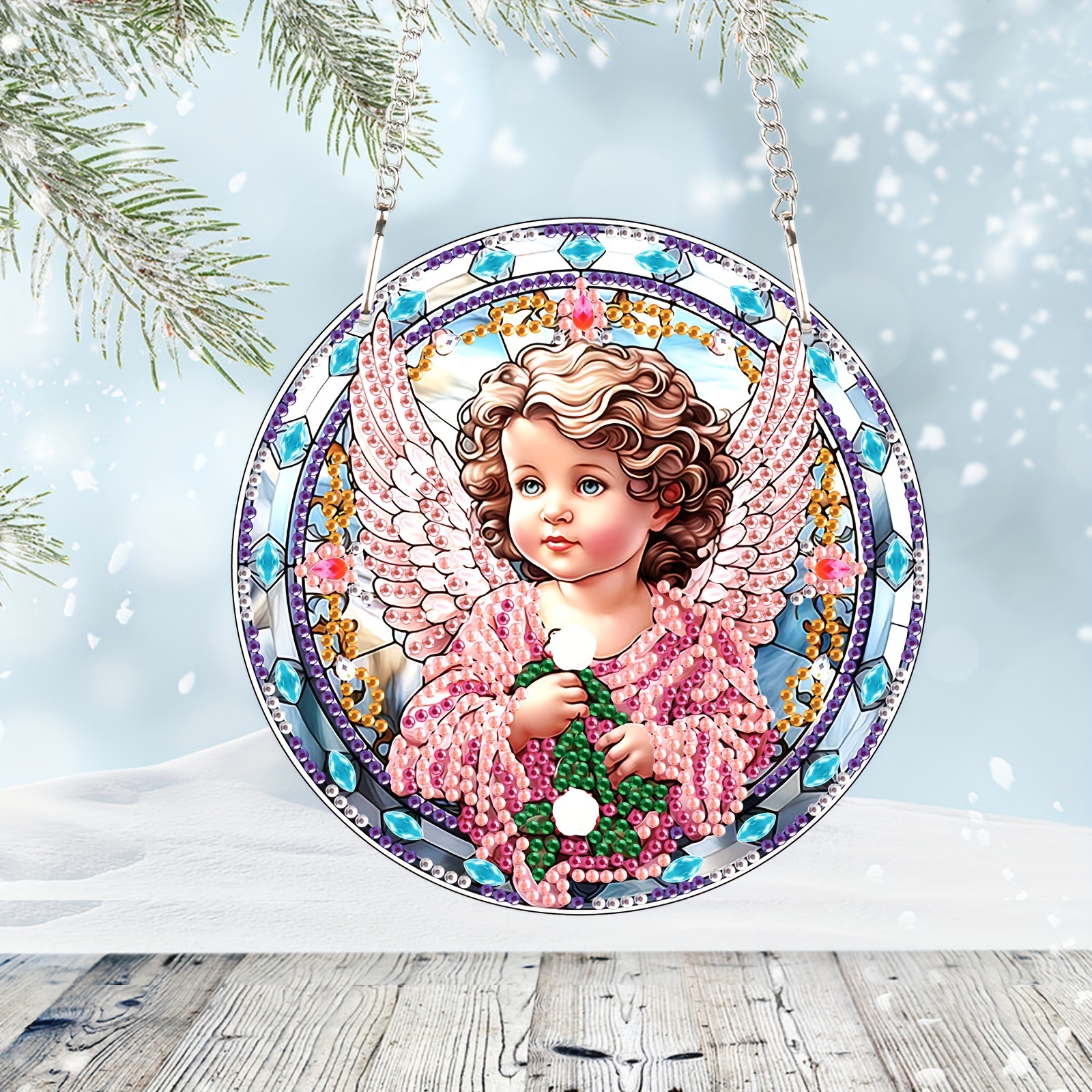 Diy 5d Christmas Angels Diamond Painting Ornaments Kits - Temu