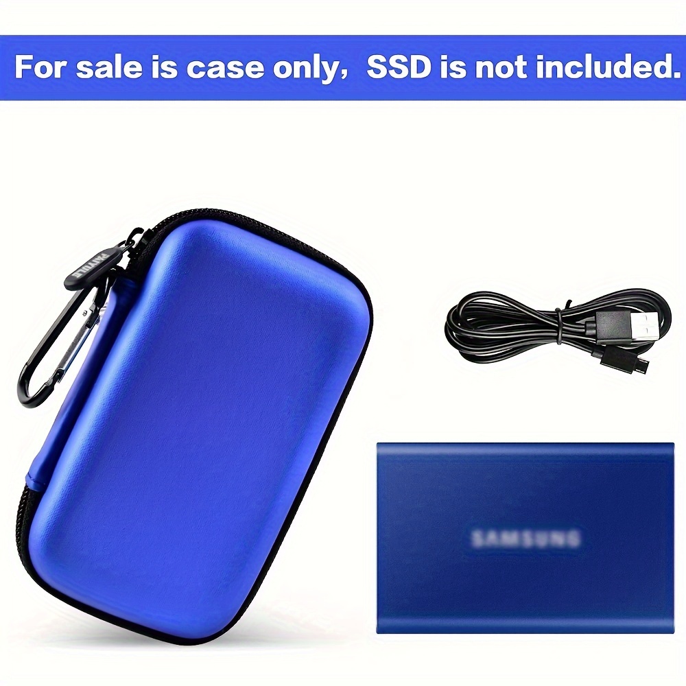 Étui pour Samsung T7/ T7 Touch Portable SSD avec 2 Attaches Housse de  Protection SM Disque Dur Externe 250 Go, 500 Go, 1 to et 2 to Antichoc avec  Proche Filet pour