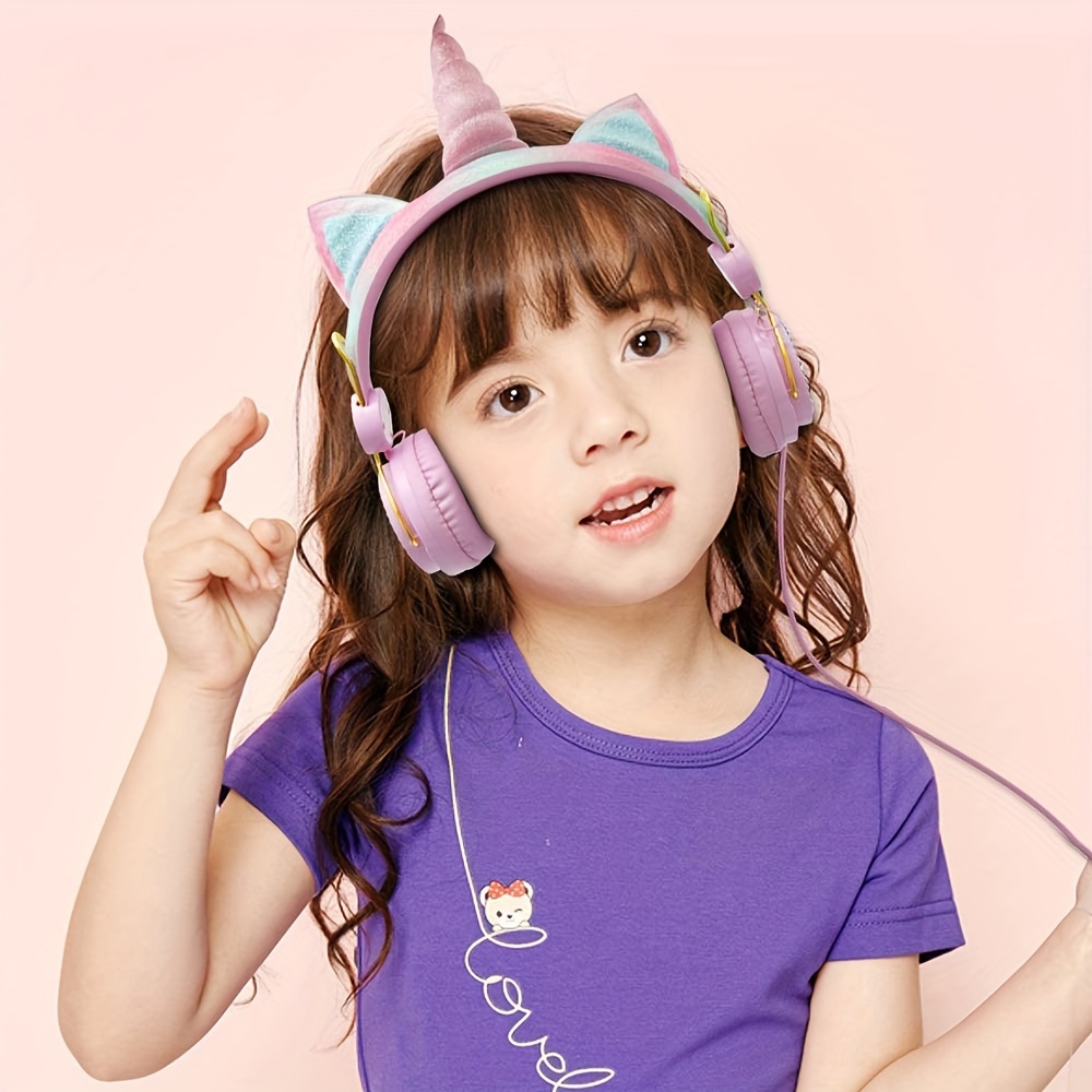 Écouteurs intra-auriculaires stéréo colorés pour enfants, bandeau