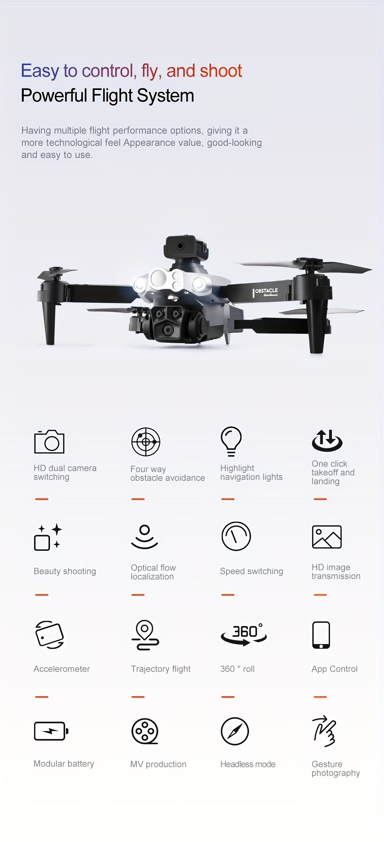 360° Obstacle Avoidance Lu200 Drone With Optical Flow Positioning, One ...