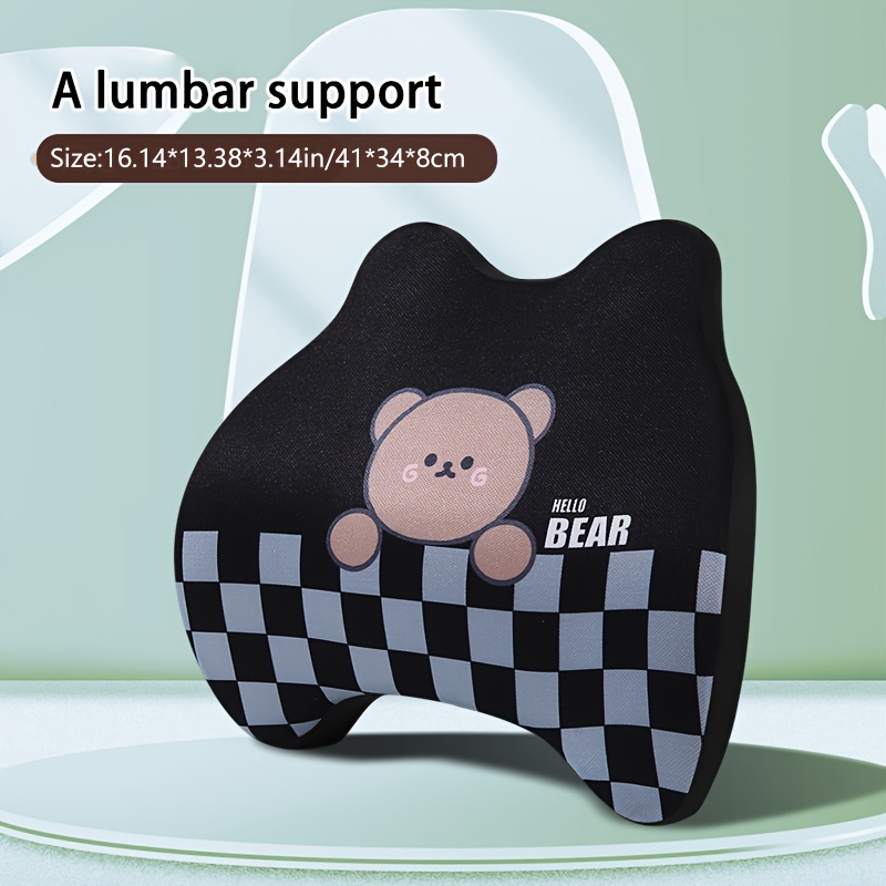 Memory Foam Cartoon Bear Car Neck Pillow,waist Cushion Neck Protection  Pillow For Driving, Auto Headrest Pillow For Longer And Comfortable Sitting  - Temu