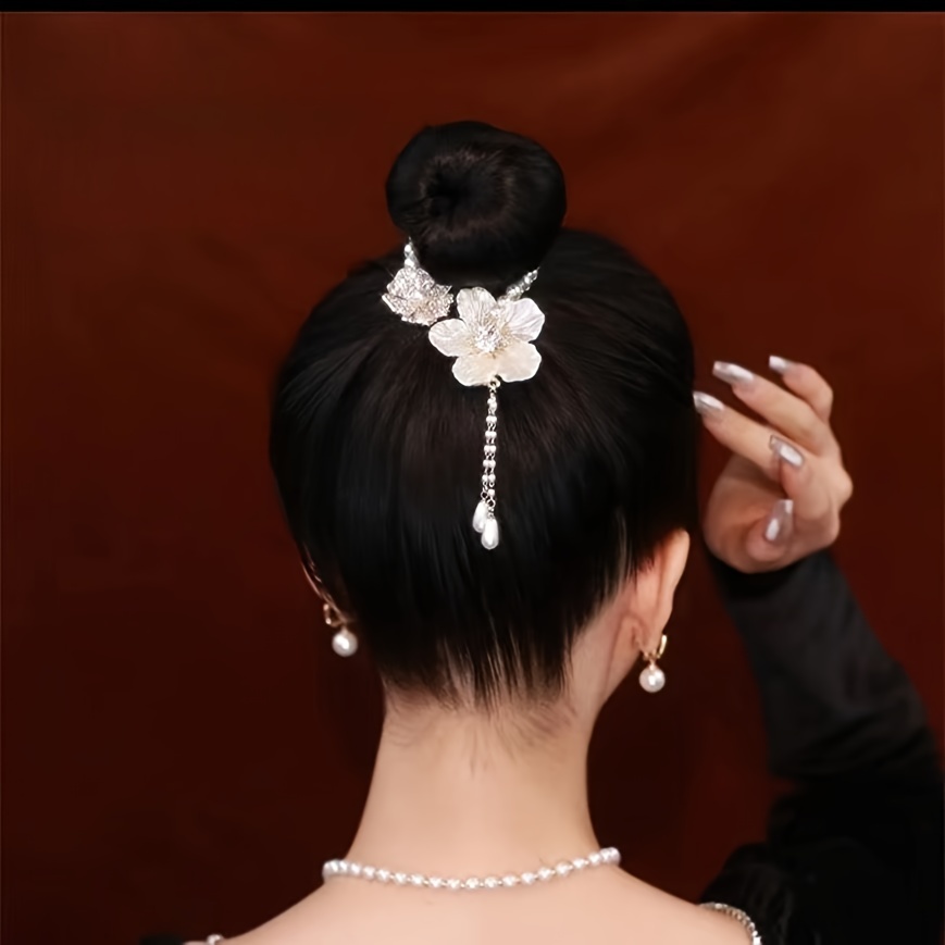 fashion rhinestone pearl hair clip girl