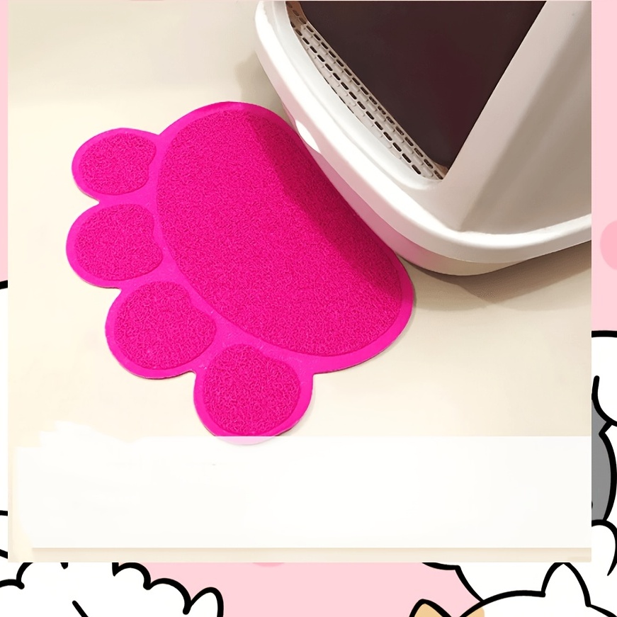 1pc Paw Print Cat Litter Mat