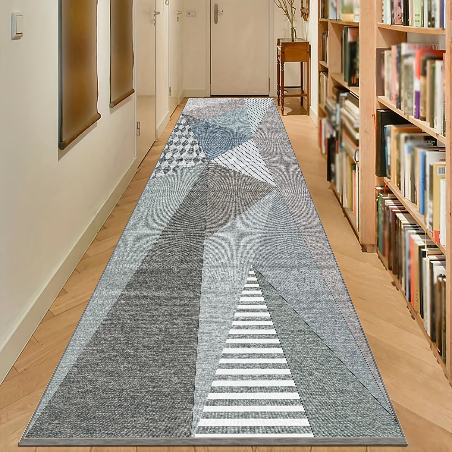Nordic Style Geometric Stone Pattern Kitchen Rug Soft Non-slip Carpet