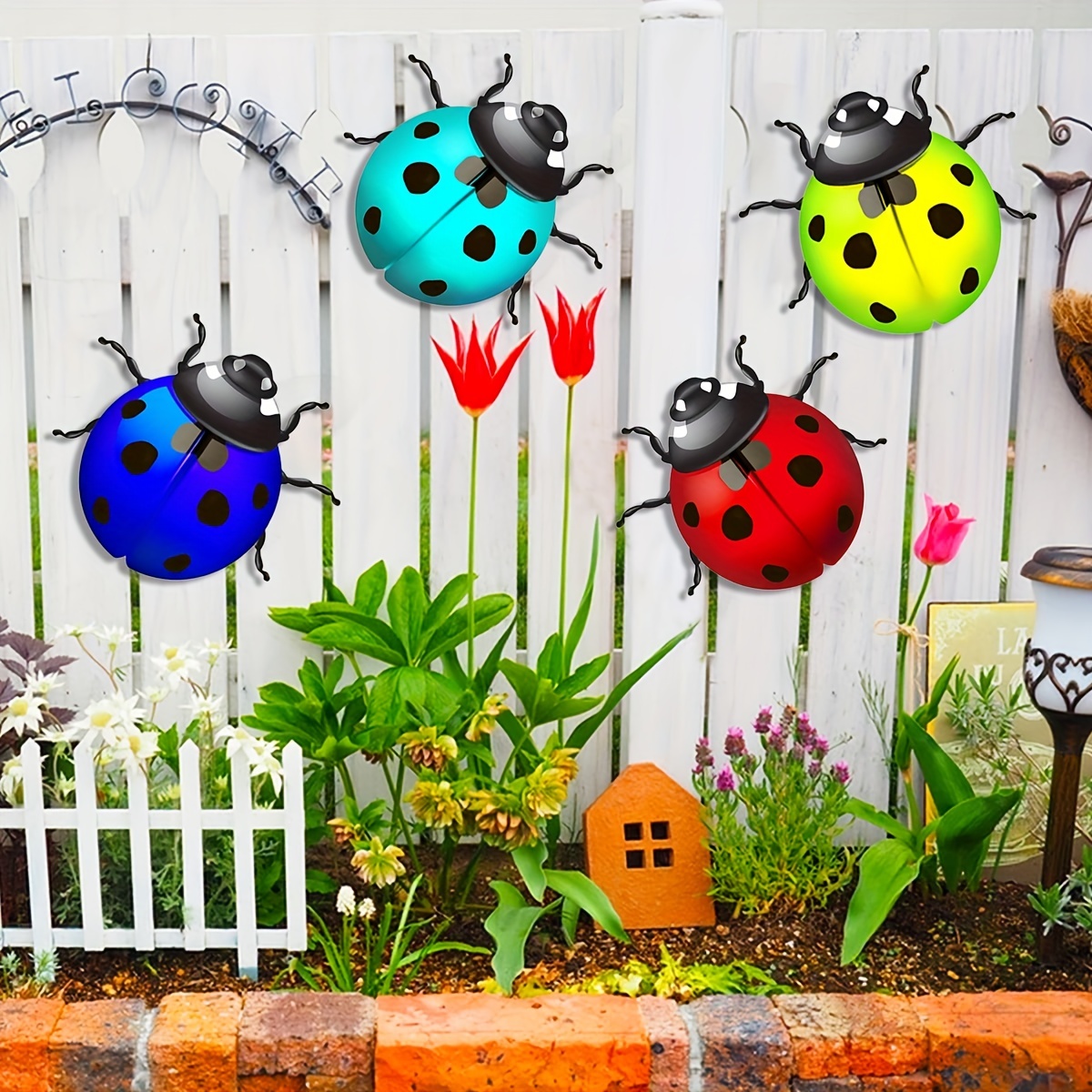 

Add A Touch Of Sparkle To Your Home With 1pc Metal Ladybugs Wall Decor