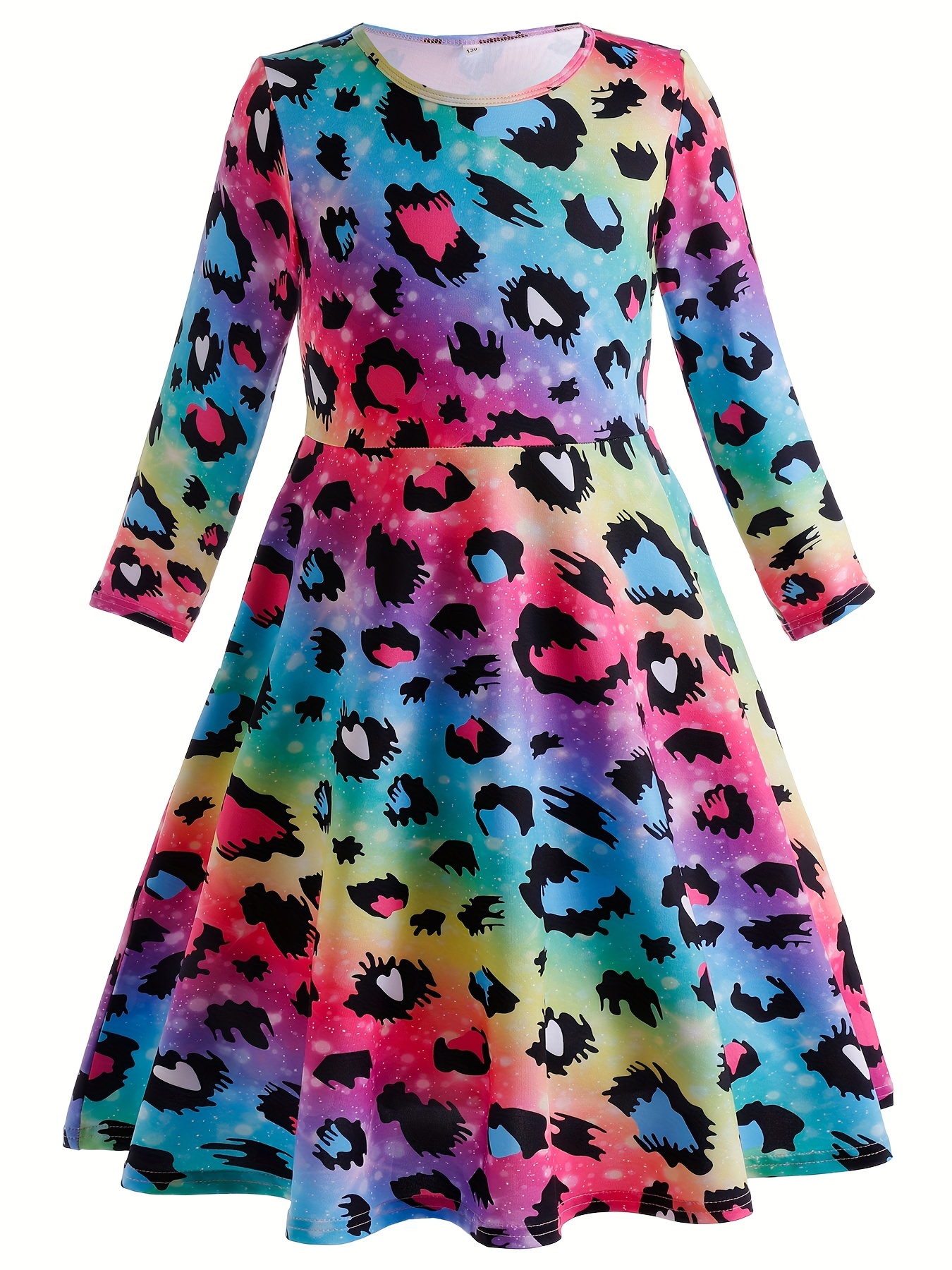 Leopard Print Long Sleeve Dress for Party