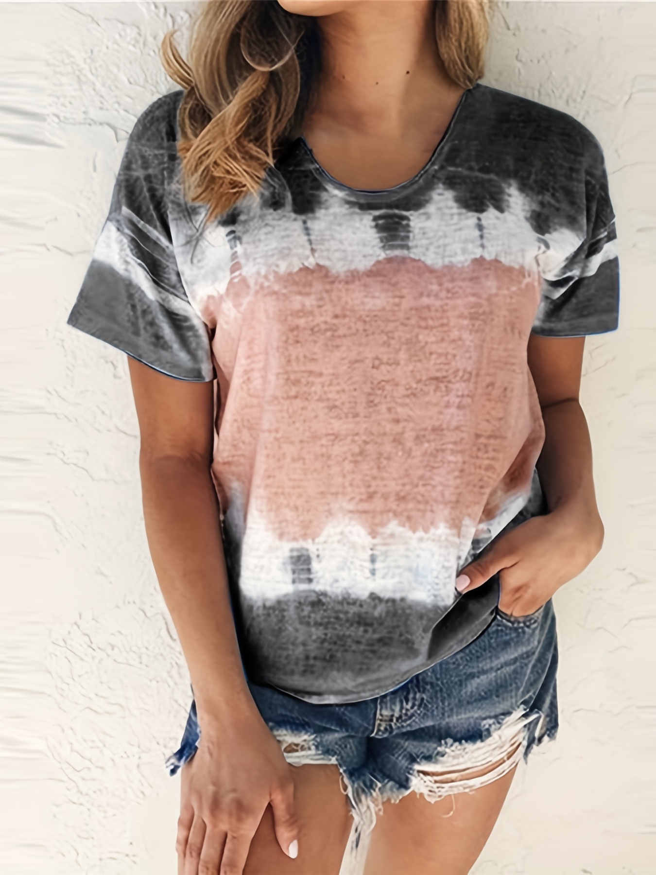  Womens T Shirts Loose Fit Graphic V Neck and Toddler Tank Top  Vintage Top Womens Summer Cotton Tops Women's Shirts Short Sleeve White Tie  Dye Shirt Adult Pink Women T Shirt 