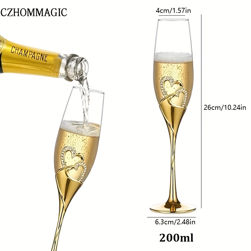 Champagne Glass Double Wall Glasses Flutes Goblet Bubble Wine Tulip  Cocktail Wedding Party Cup - Temu