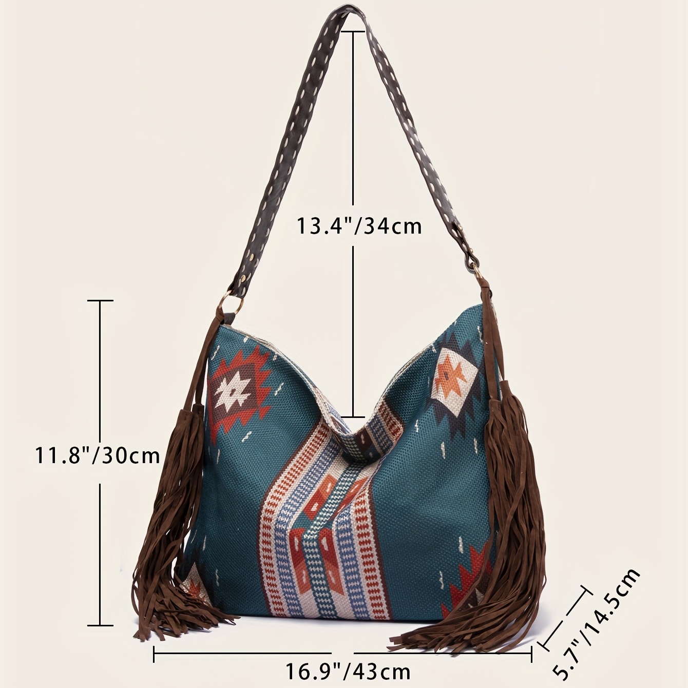 ETHNIC TASSEL PURSE, Native American Fringe Leather Bag, Leopard