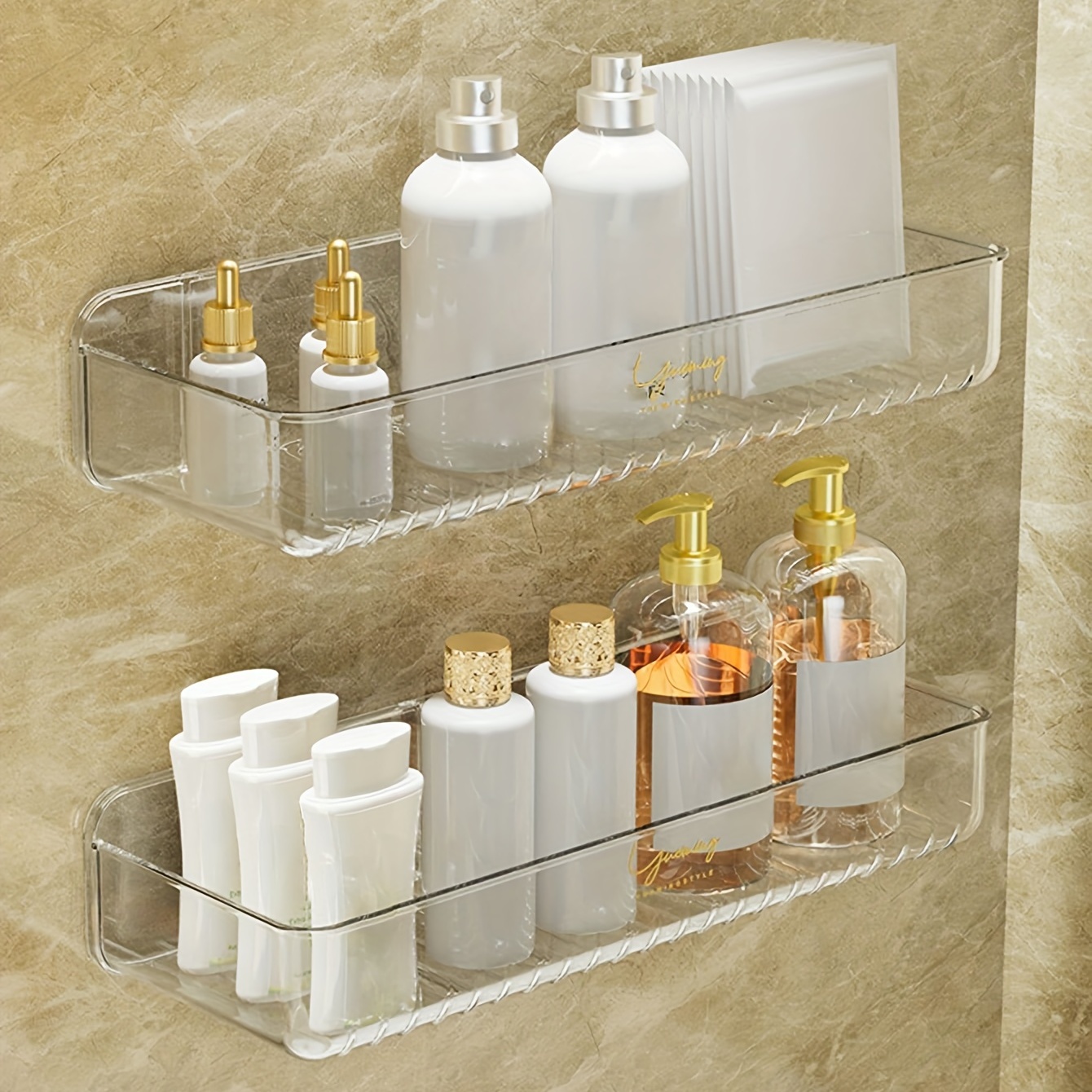 1pc Clear Bathroom Storage Rack