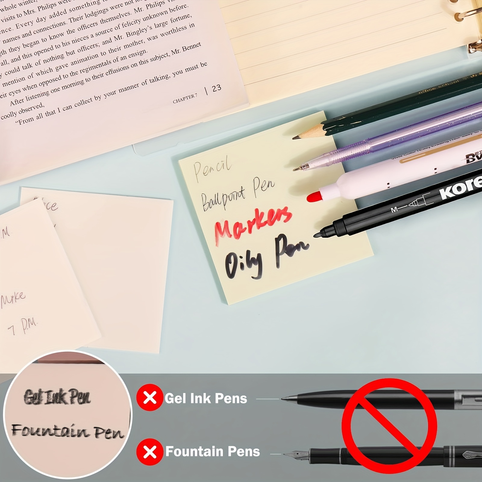 Mr. Pen- Transparent Sticky Notes, 200 Pcs, Pastel Colors, See Through Sticky Notes, Sticky Notes Transparent, Sticky Notes Clear, Annotation Sticky
