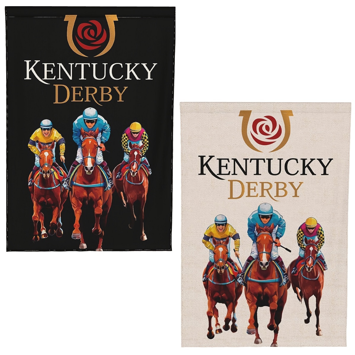 Kentucky Derby Garden Flag Horse Racing Festival Decoration - Temu