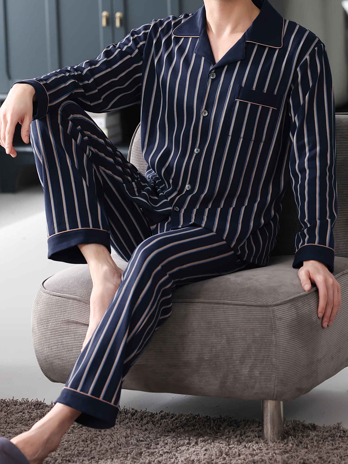 Men's pajamas with elastic ankle sale