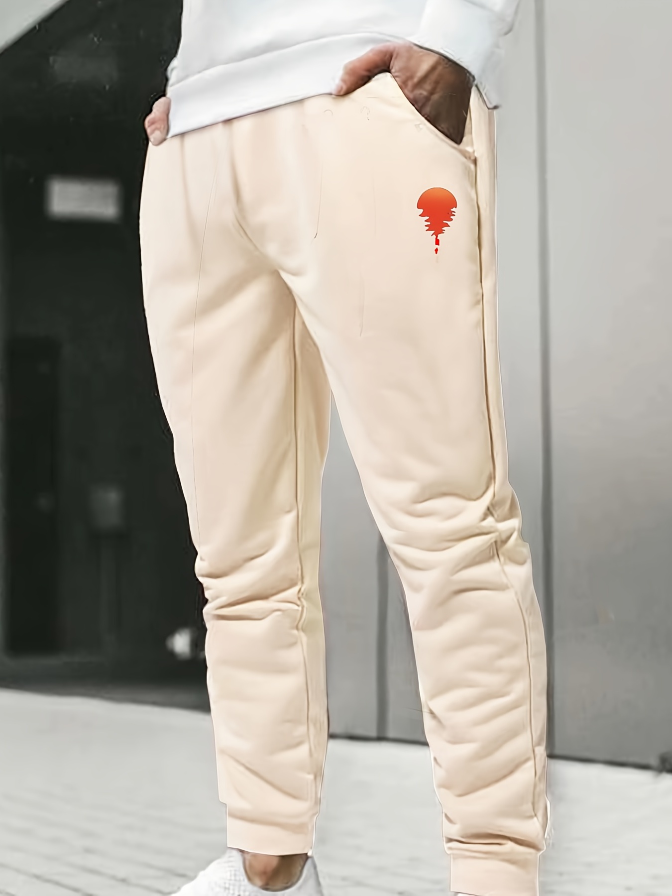 Letter V Print Drawstring Sweatpants Loose Fit Pants Men's Casual Joggers  For Men Spring Fall Running Jogging - Temu Bahrain