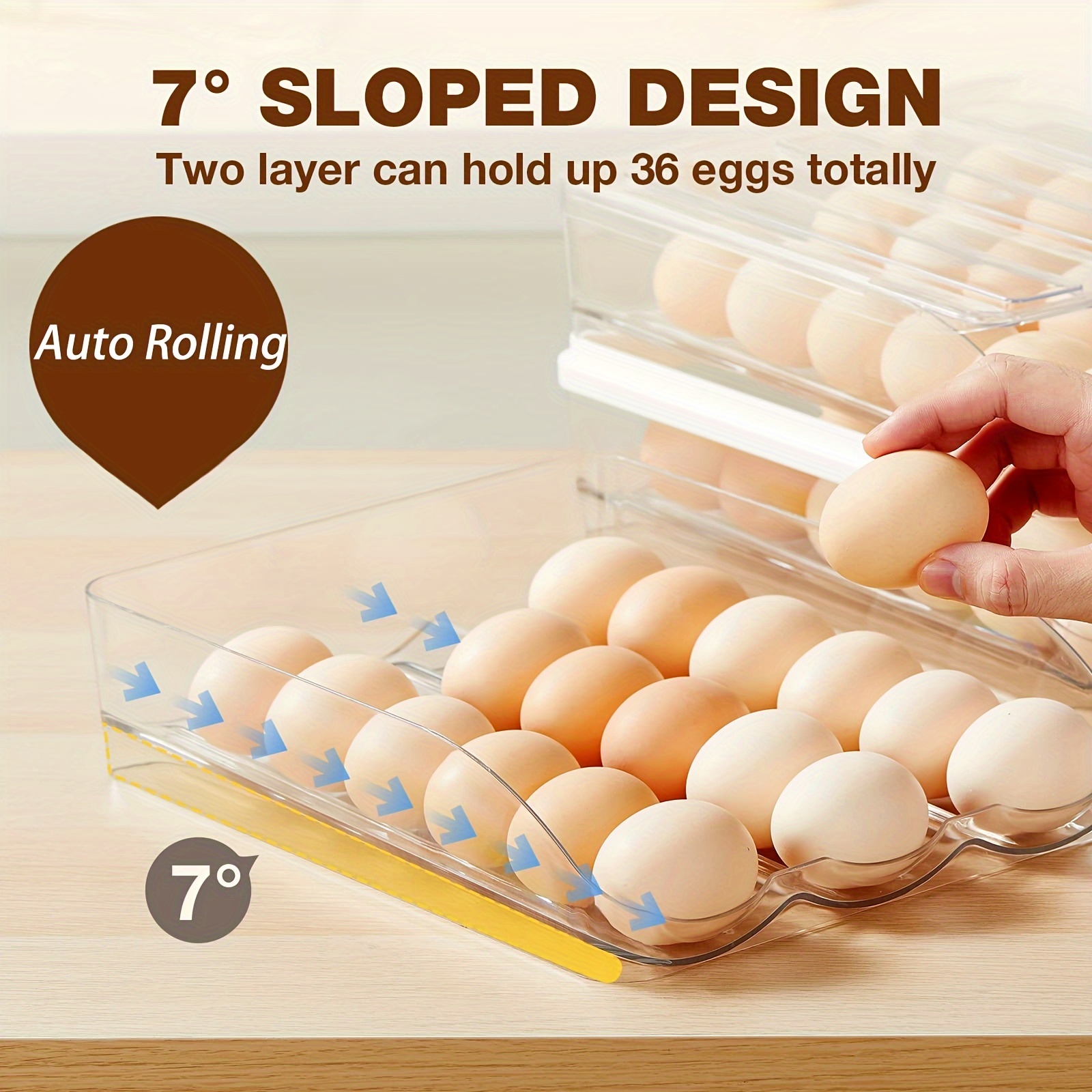 Totally Kitchen Plastic Egg Refrigerator Storage Container