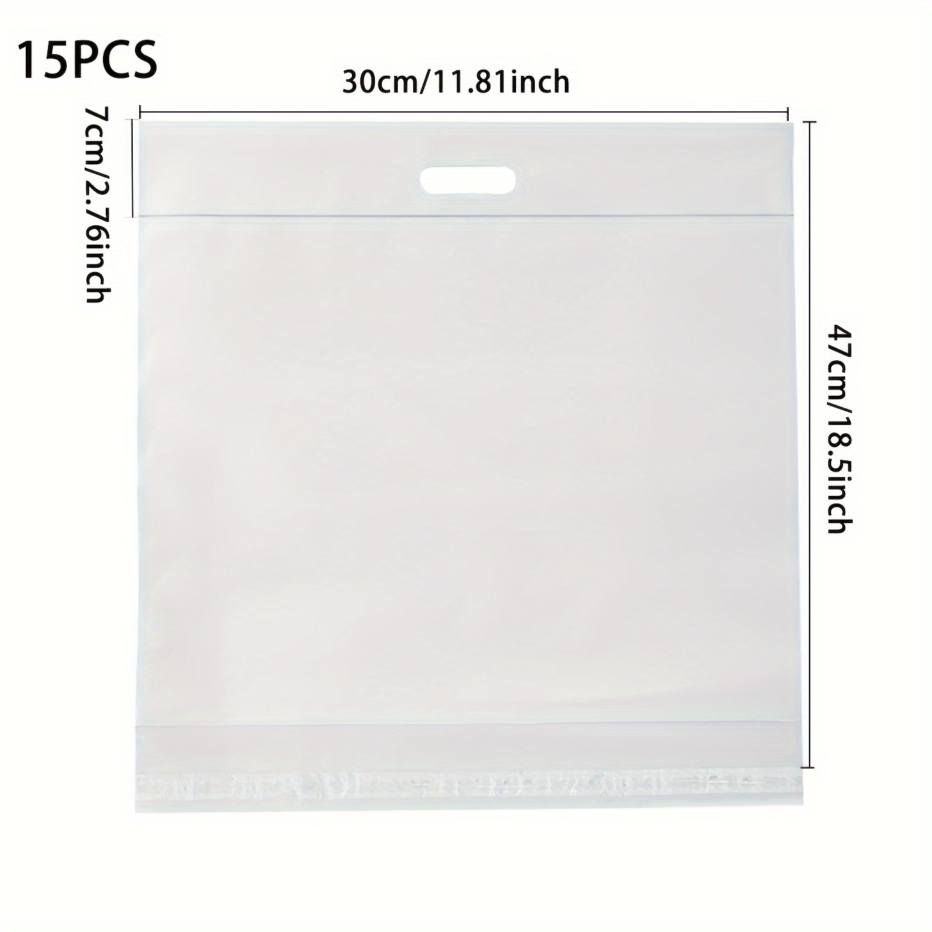 15pcs Matte Plastic Zipper Bags, Portable Simple Waterproof