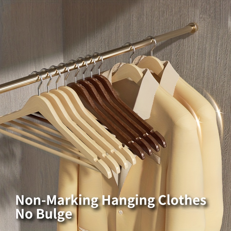 Non-slip Wooden Clothes Hangers With Grooves, Drying Rack For
