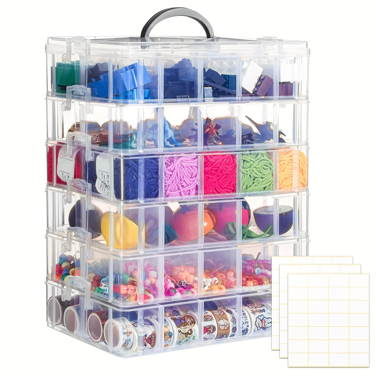 Stackable Storage Container, Clear - 30 Compartments