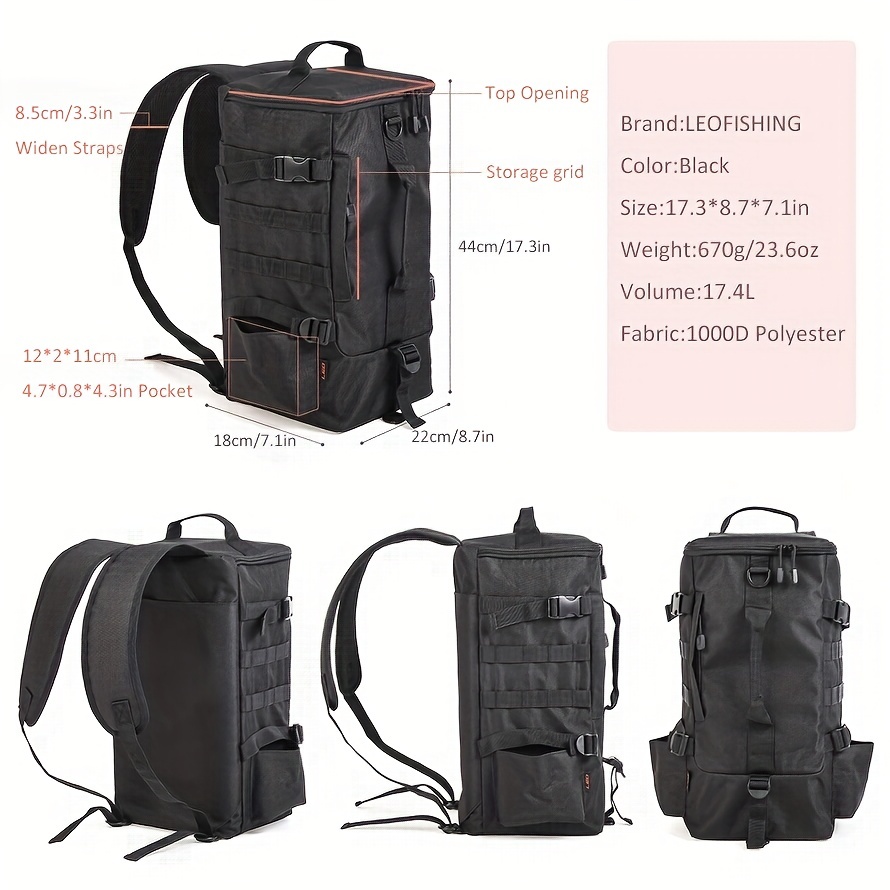 SHIMANO BLACKMOON FISHING Backpack Tackle Storage Bag Size Medium  BLMBP270BK $157.45 - PicClick