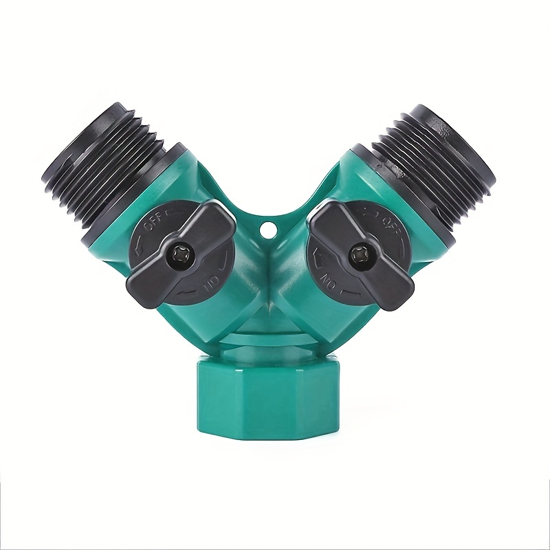 

1pc Garden Hose Splitter 2 Way, Heavy Duty Garden Hose Diverter Y Shape Valve Water Pipe Connector Adapter For Garden And Home Life