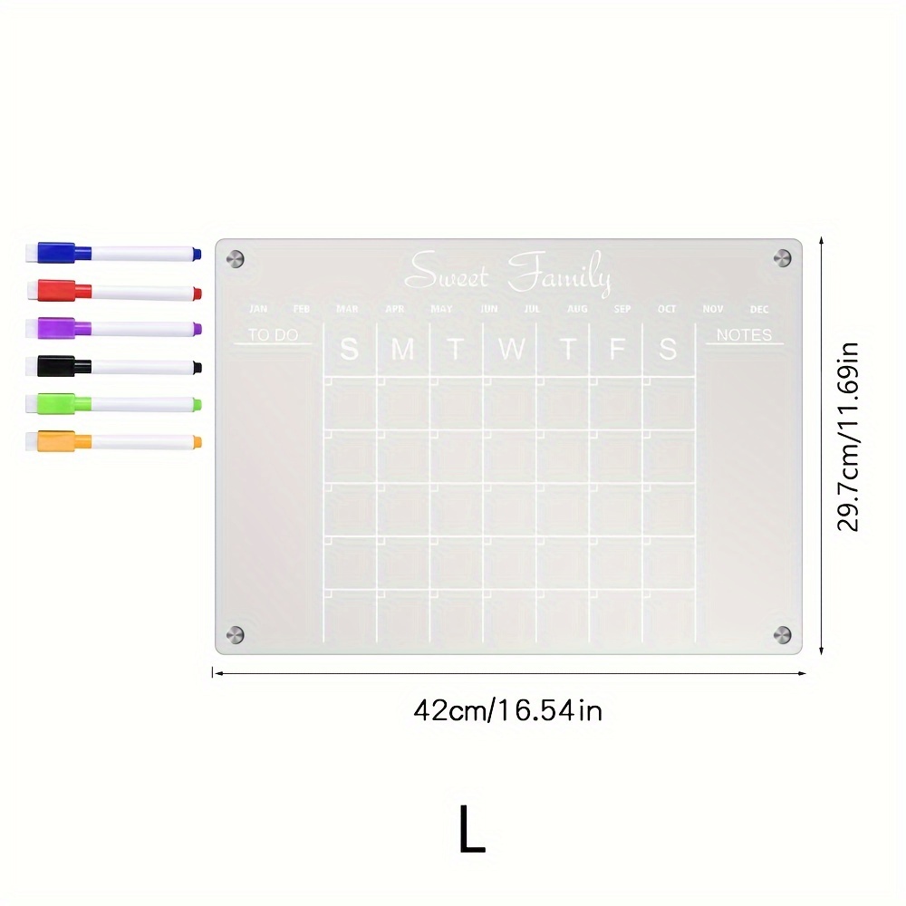 Magnetic Acrylic Calendar For Fridge A4/a3 Size Acrylic Note - Temu