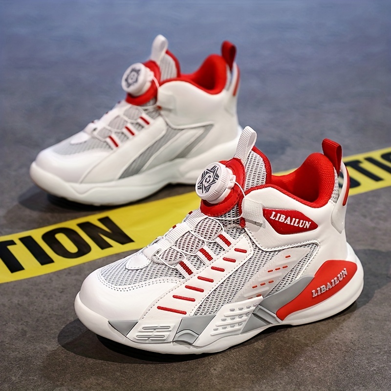 Kids' High Top Basketball Shoes with Rotating Buckle