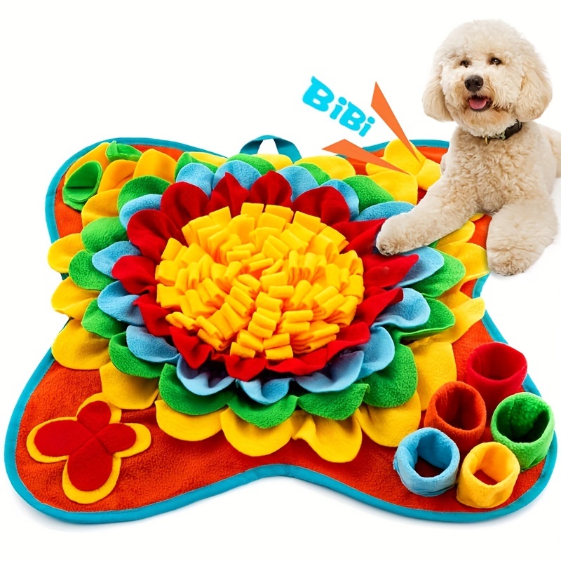 Interactive Dog Toys Snuffle Mat for Dogs, Chips Dog Snuffle Toy Treat Puzzle Toys, Large Dog Enrichment Toys Crinkly Squeaky Hide & Seek Toy for