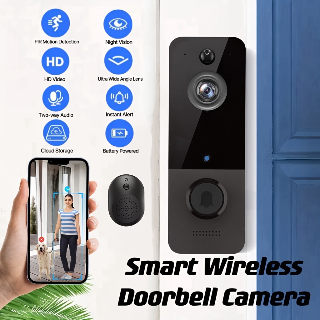 Doorbell Camera Wireless Smart Wifi Video Doorbell Video - Temu