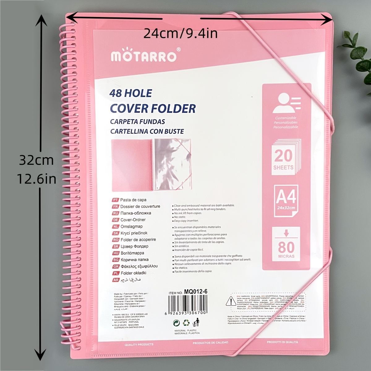 18 Pocket Poly Project Organizer, Spiral Project Folder Binder Organizer  with Pockets, Multi-Subject Folder Office Notebook, Letter Size, School
